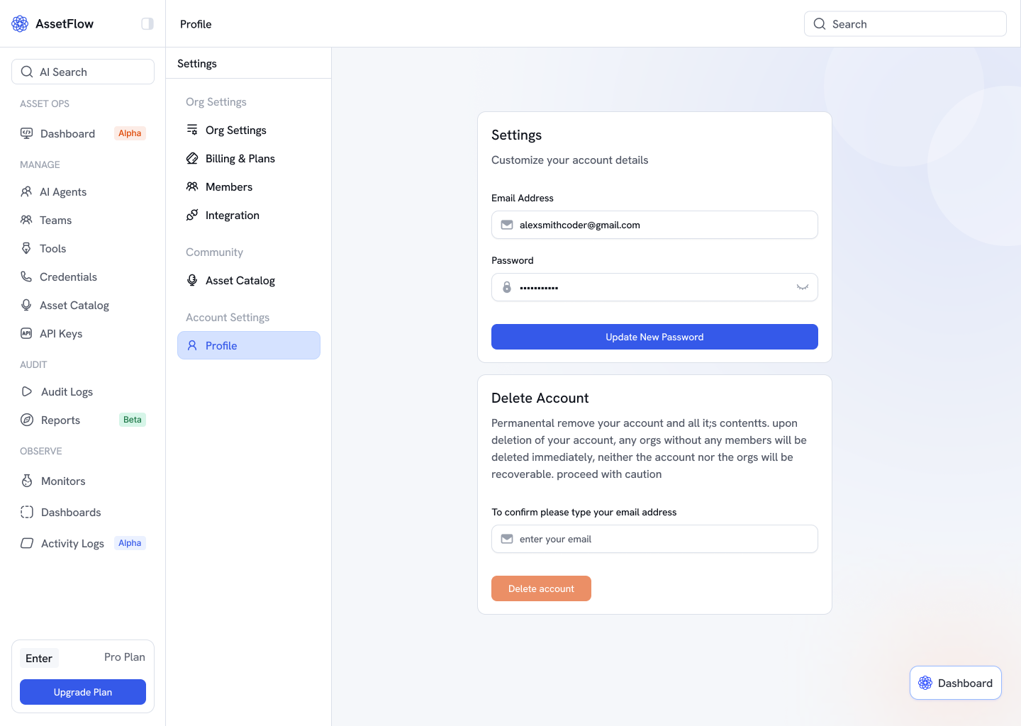 Profile & Account — “Account controls are buried and scary.”