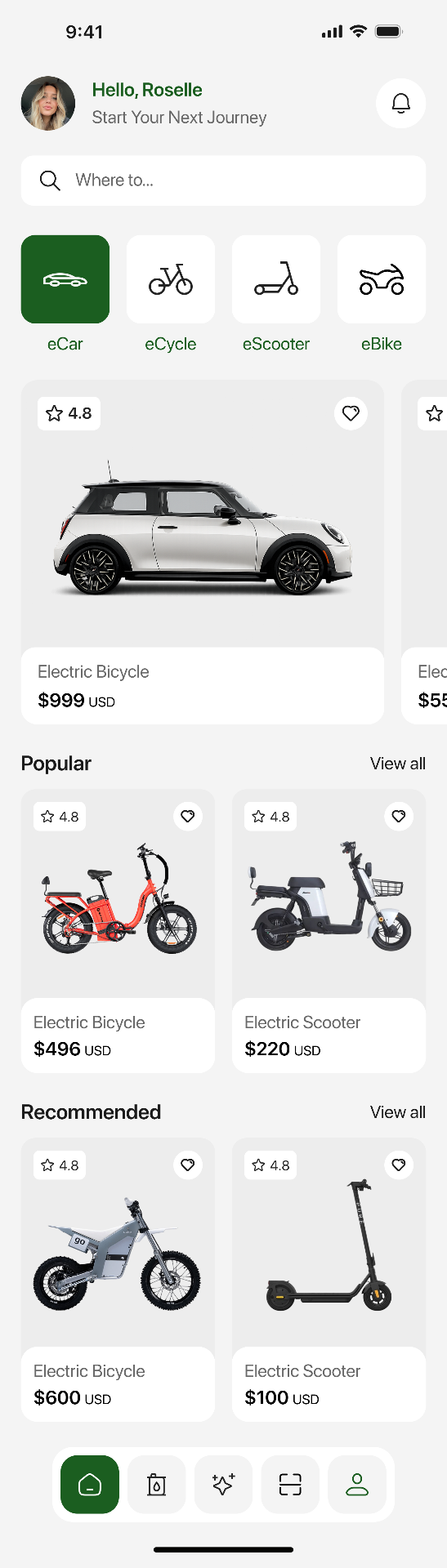 Discover screen